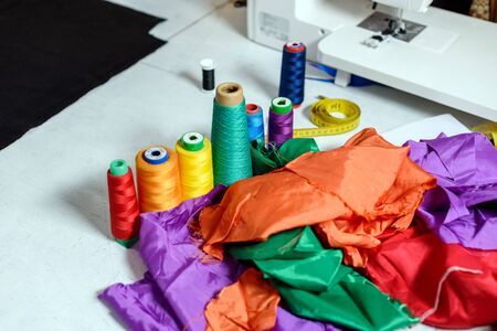 Bobbins of thread for sewing