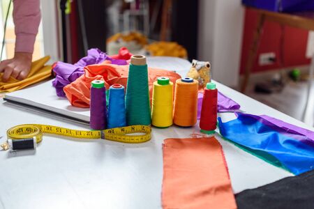 Bobbins of thread for sewing