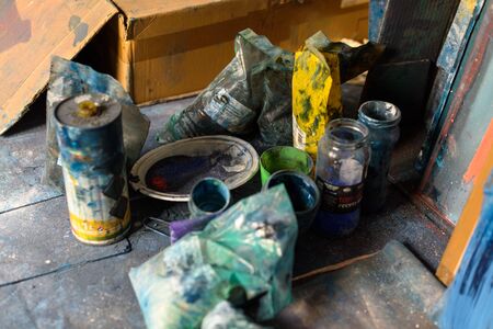 Plastic artist painter workshopの写真素材