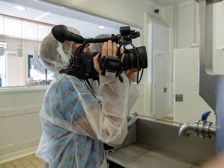Cameraman with digital cinema camera