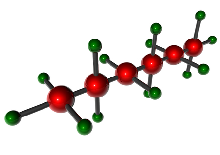 molecule made of red and green balls with connection betweenの写真素材