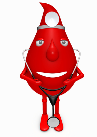 a blood manikins as doctor with stethoscopeの写真素材