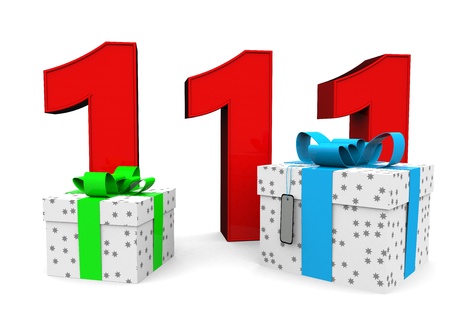 a large number with two presents