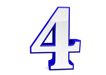 big blue number  isolated on white