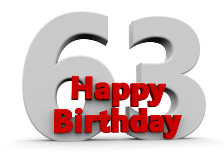 A big white number with red Happy Birthday beforeの写真素材