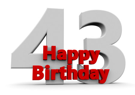 A big white number with red Happy Birthday beforeの写真素材