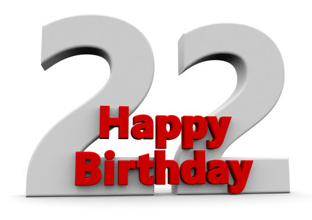 A big white number with red Happy Birthday beforeの写真素材