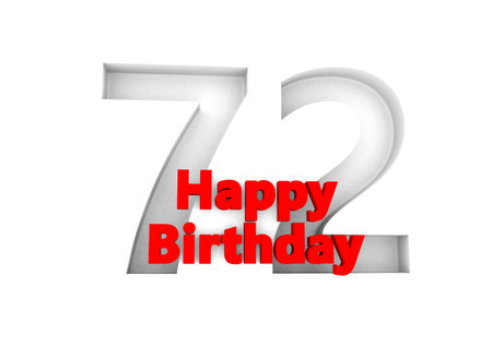 red lettering Happy Birthday with a big relief number behindの写真素材