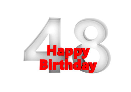 red lettering Happy Birthday with a big relief number behindの写真素材