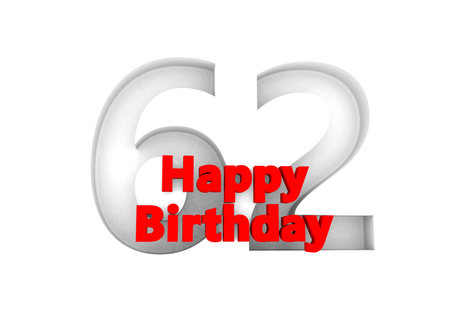 red lettering Happy Birthday with a big relief number behindの写真素材