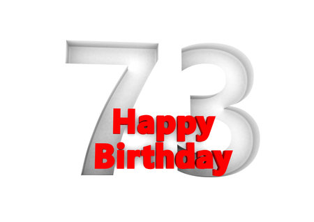 red lettering Happy Birthday with a big relief number behindの写真素材