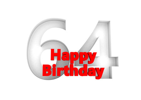 red lettering Happy Birthday with a big relief number behindの写真素材