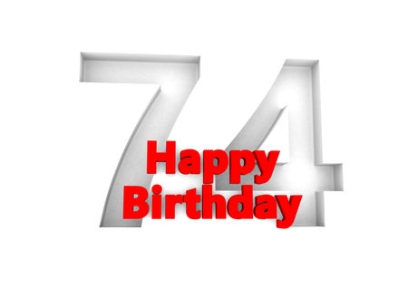 red lettering Happy Birthday with a big relief number behindの写真素材