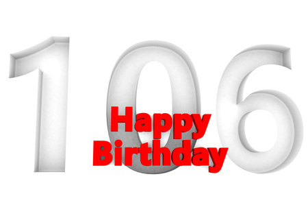 red lettering Happy Birthday with a big relief number behindの写真素材