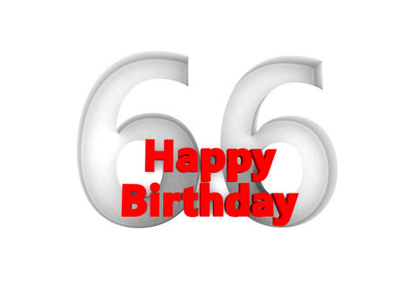 red lettering Happy Birthday with a big relief number behindの写真素材