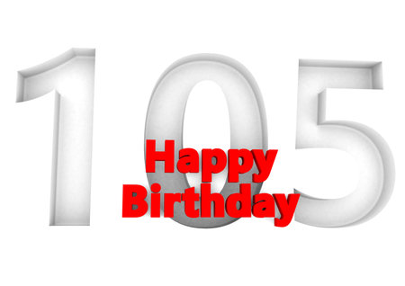 red lettering Happy Birthday with a big relief number behindの写真素材