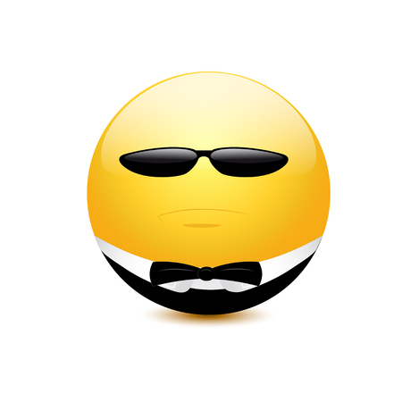 Smiley bodyguard on a white backgroundのイラスト素材
