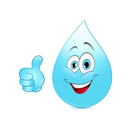 Water drop cartoon on a white background.のイラスト素材