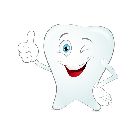 Cartoon tooth on a white background. Vectorのイラスト素材