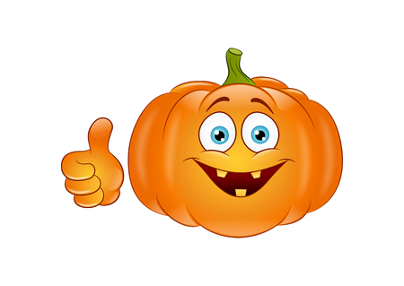 Smiling pumpkin on a white background. Vectorのイラスト素材