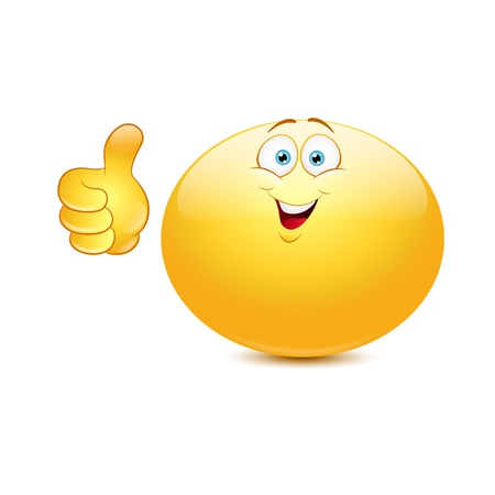 Fat yellow ball showing thumb up. Vectorのイラスト素材
