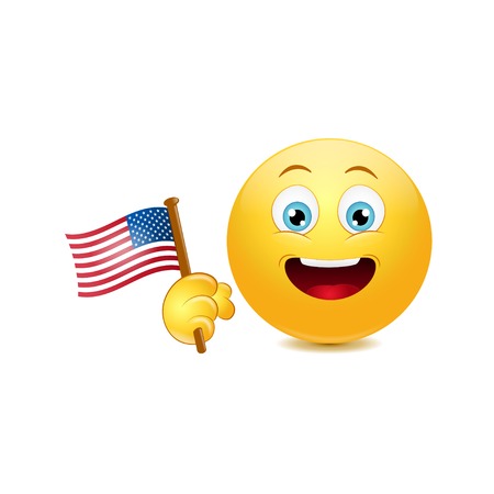 Patriot emoticon celebrating 4th in July. Vectorのイラスト素材
