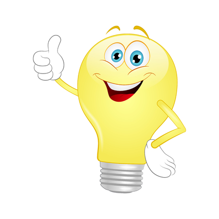 Cartoon light on a white background. Vectorのイラスト素材
