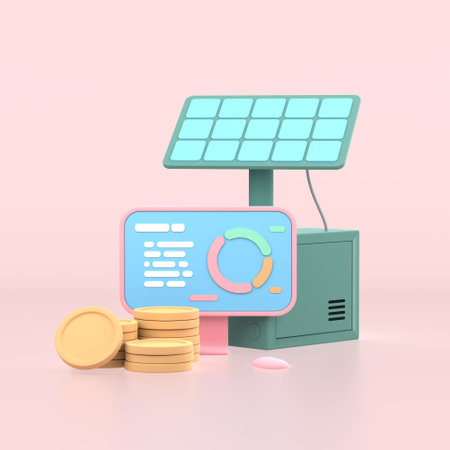 3d rendering of desktop monitor icon illustration income increase profit analysisの写真素材