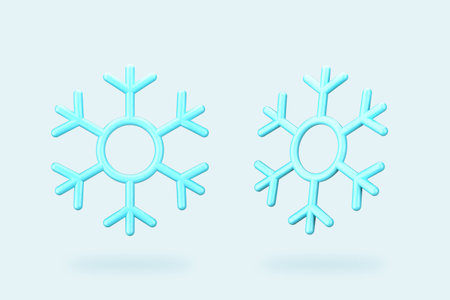 Snowflake isolated on white background 3d renderingの写真素材