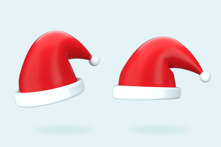 3d Santa claus red hat on white backgroundの写真素材
