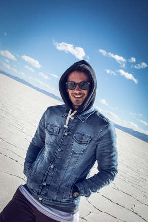 Portrait of man travelingの写真素材
