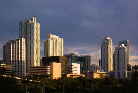 Downtown Miami Residential and Office Buildings の写真素材