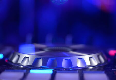 DJ turntable in a electronic concert. Electronic music festival.の写真素材