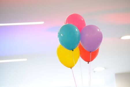 Colorful balloons in a children party It is a children birthdayの写真素材