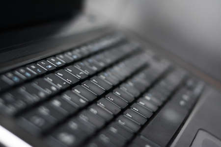 Computer keyboard close-up with empty space, laptop keyboardの写真素材