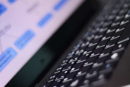Computer keyboard close-up with empty space, laptop keyboard