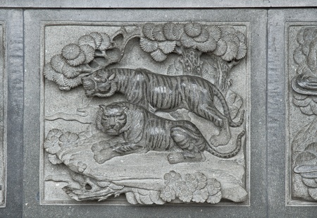 ancient chinese buddhist temple stone monumentの写真素材