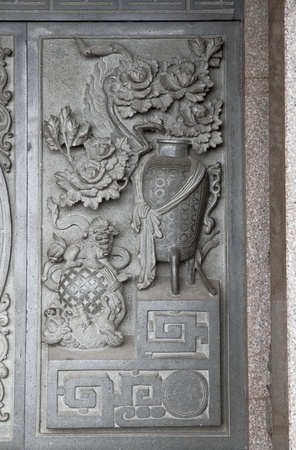 ancient chinese buddhist temple stone monumentの写真素材