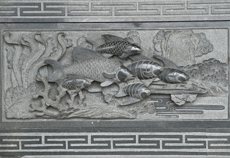 ancient chinese buddhist temple stone monumentの写真素材