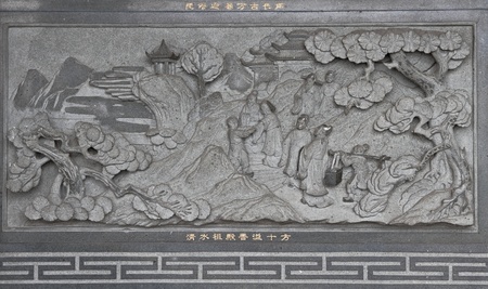 ancient chinese buddhist temple stone monumentの写真素材