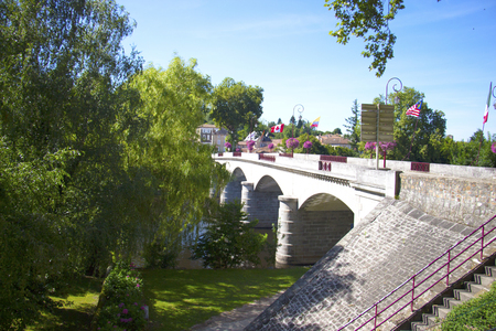 Confolens - France - A old bridge confolensの写真素材