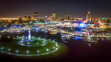 Long Beach Shoreline at Night