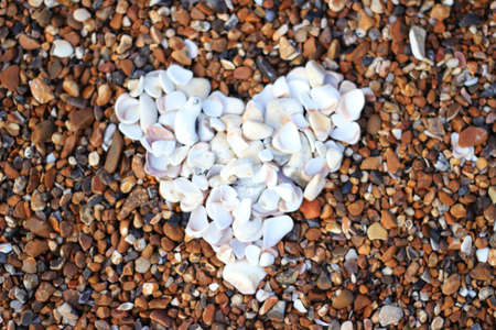 Love heart shape on the beach
