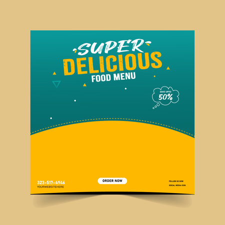 Food social media post design templateのイラスト素材