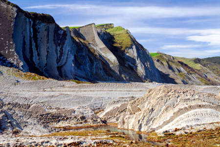 The flysch of Zumaia, Gipuzkoa, Basque Country, Spainの写真素材