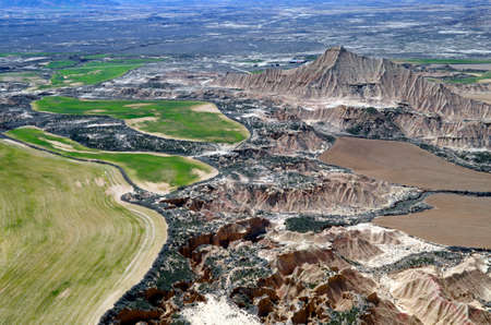 Las Bardenas Reales, Natural Reserve and Biosphere Reserve, Navarra, Spainの写真素材