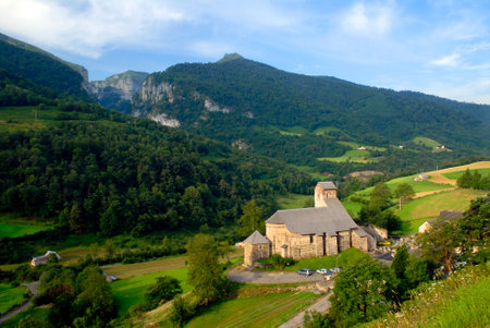 Romanesque church of Saint-Engrの写真素材
