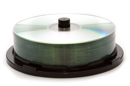 Recordable CDs on stackの写真素材