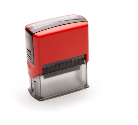 Hand Stamping machine isolated on white backgroundの写真素材