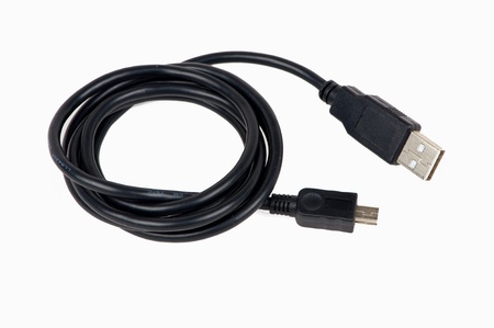 USB Cable on a isolated white backgroundの写真素材